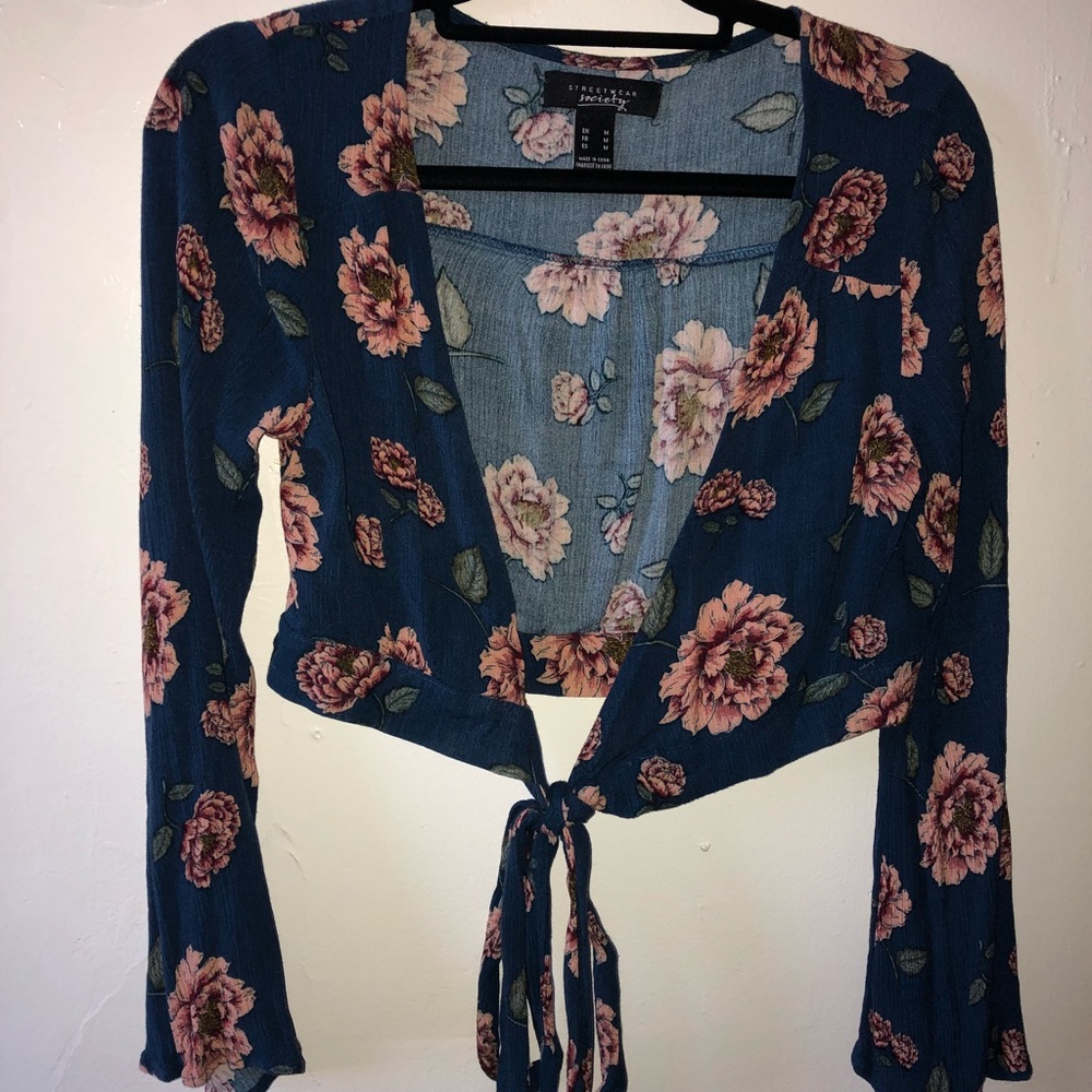 Navy blue tie top
